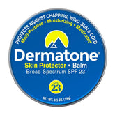 Dermatone Skin Protector Balm travel tin shown for on-the-go outdoor protection