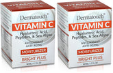 DERMATOUCH Vitamin C Moisturizer bottle closeup highlights intense hydration for radiant skin.