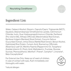 Dermazen Nourishing Conditioner ingredients MCT and rosemary for scalp vitality.