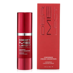 Dermelect ConfidenceCrease Concentrate bottle front showing premium anti-aging packaging