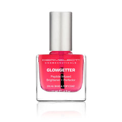 Dermelect Glowgetter rosy tint applied for a soft pink, even nail look