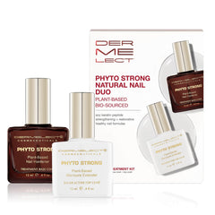 Dermelect Phyto Strong base coat bottle provides nail hardening support for chipped protection