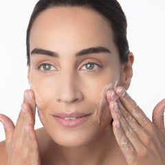 Dermelect Rapid Repair Cleanser texture closeup highlights gentle exfoliation without irritation