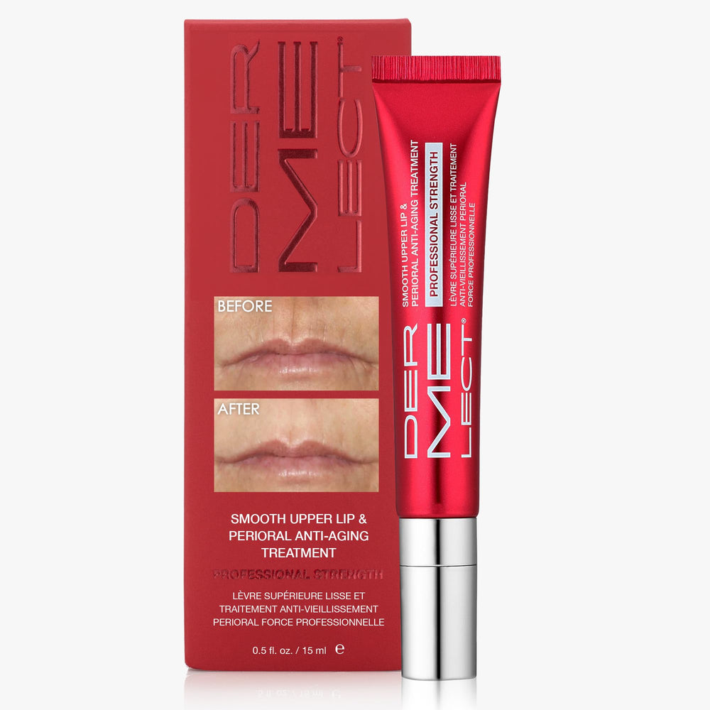 Dermelect Smooth Upper Lip bottle for precise application and lip primer prep.