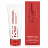 Dermelect Timeless Hand Treatment bottle closeup highlighting premium packaging and cream for dry hands