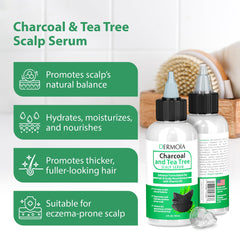 Applying DERMOIA scalp serum on the crown for soothing moisture.