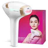 DermRays V4S front view shows a compact at-home device for discreet hair removal.