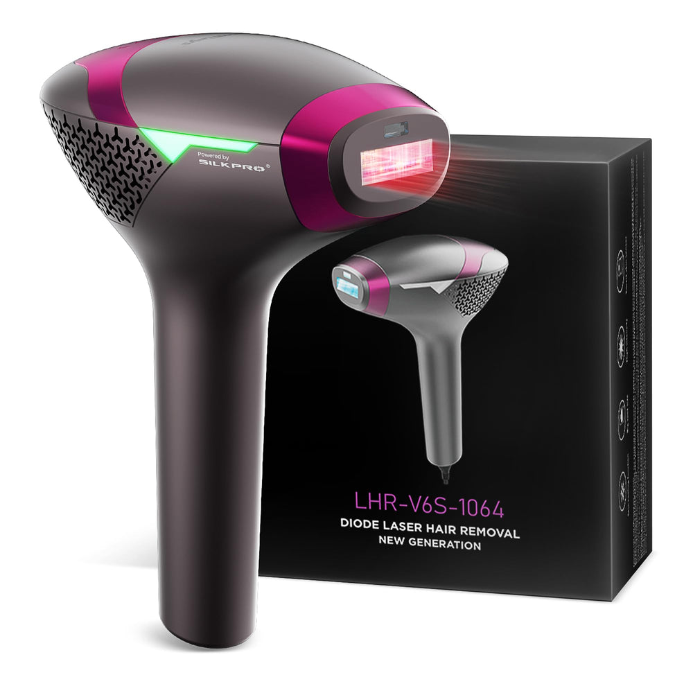DermRays V6S front view of the compact at-home diode laser device for dark skin tones.