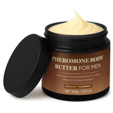 Derperzi pheromone body butter for men – creamy hydration for soft skin.