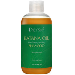 Dersie Batana Oil Shampoo bottle on a shelf nourishes the scalp