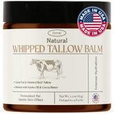 Dersie Beef Tallow Balm jar closeup showing whipped texture for deep hydration.