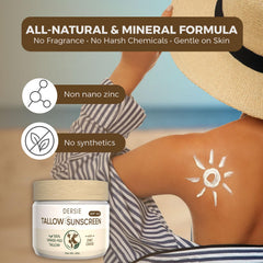 Dersie grass-fed tallow ingredients oil bottle showing natural lipids.