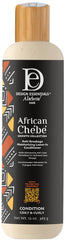 Design Essentials African Chebe anti-breakage bottle highlighting leave-in benefits for healthier hair