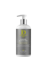 Design Essentials Almond & Avocado Leave-In bottle promotes lightweight moisture for curls.
