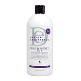Design Essentials Milk & Honey 6N1 conditioner bottle pour for deep hydration and shine.