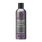 Design Essentials peppermint aloe anti-itch shampoo bottle with cooling sensation for scalp relief.