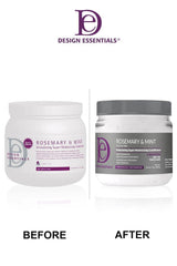 Design Essentials Rosemary & Mint conditioner cream texture deeply moisturizes dry hair.