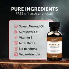 Detroit Grooming Beard Oil softens beard with light, natural shine