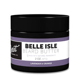 Detroit Grooming Co. beard butter Belle Isle bottle shows hydration for soft, itch-free beard.
