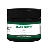 Detroit Grooming Co. beard butter jar demonstrates nourishing hydration for a softer, healthier beard.