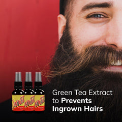 Detroit Grooming Co. beard strands appear glossy after mist application.