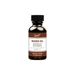 Detroit Grooming Co Midnight Bourbon beard oil bottle showing hydrating formula for a softer beard.