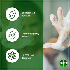 Dettol mint-bergamot ingredients close-up highlights refreshing formula.
