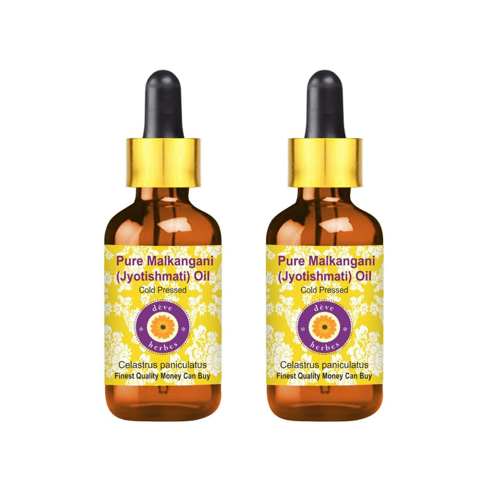 Deve Herbes Jyotishmati oil with glass dropper for precise dilution and smooth application.
