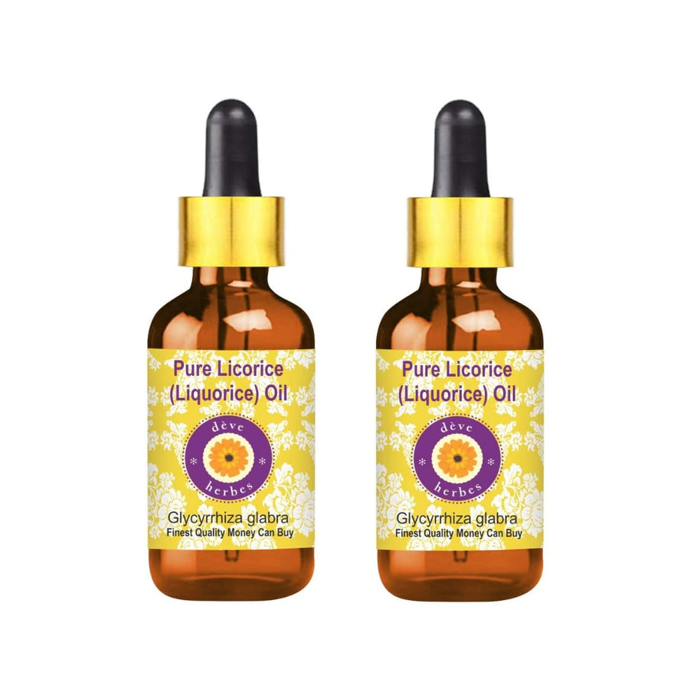 Deve Herbes Liquorice Oil bottle with pour spout for easy application