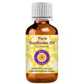 Deve Herbes Pure Sunflower Oil bottle for skin care and massage.