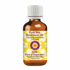 Deve Herbes Sea Buckthorn Oil bottle on a clean surface preserves potency for skincare.