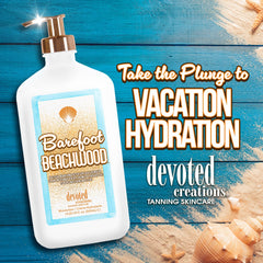 Devoted Creations Barefoot Beachwood fragrance swatch hints at beachy scent.
