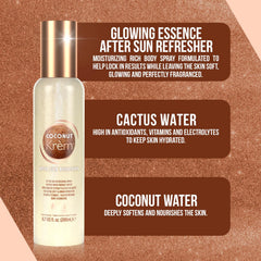 Devoted Creations Coconut Krèm After Sun cactus water formula nourishes and rehydrates.