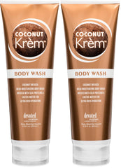 Devoted Creations Coconut Krem Body Wash bottle in a 2-pack for rich hydration