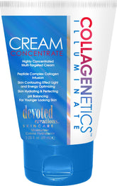 Devoted Creations Collagenetics Illuminate bottle shows hydrating formula for smoother skin.
