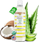 DEW ME DAILY aloe gel bottle showing pure skin hydration and soothing care