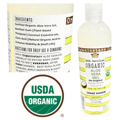 DEW ME DAILY aloe gel coconut infusion highlights radiant skin and hair care