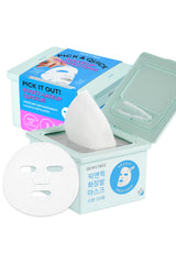 Masque Dewytree aqua rafraîchissant, boîte dispenser 30 feuilles, hydratation rapide.