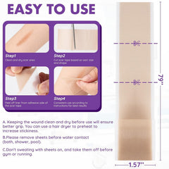 DFK scar sheets applied to a surgical scar for hydrated support