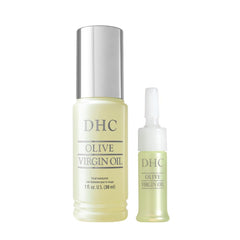 DHC Olive Virgin Oil bottle showing pure olive oil for lightweight hydration suitable for all skin types