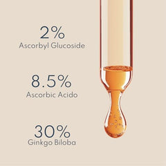 DHEMS Vitamin C Serum label view emphasizes clean ingredients and antioxidant benefits.