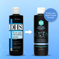 DHS T Gel Shampoo label highlights coal tar formula for itch relief