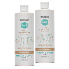 DHS Zinc Shampoo two-pack bottle front view for easy daily use