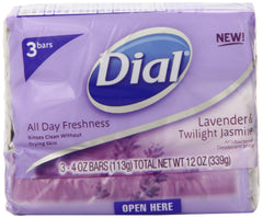 Dial Antibacterial Deodorant Soap Lavender bar closeup with soothing lather.