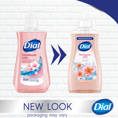 Dial Himalayan Salt foaming soap creating gentle cleansing on hands.