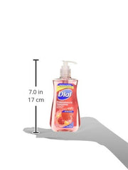 Dial Pomegranate and Tangerine hand soap pump in action for refreshed hands.