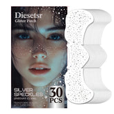 Diesetsr Glitter Freckles close-up on skin with silver shimmer for a radiant festival look.