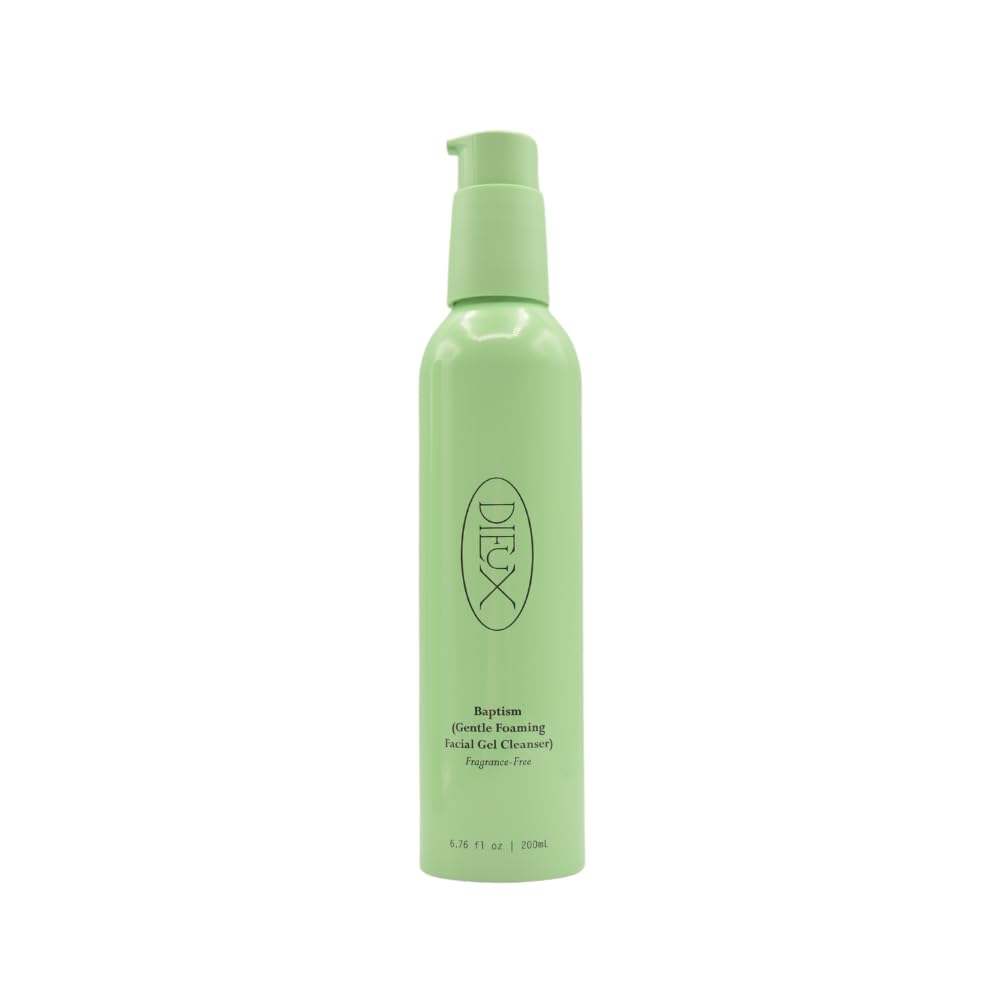 Dieux Baptism gentle foaming cleanser bottle, ideal for daily fragrance-free cleansing.