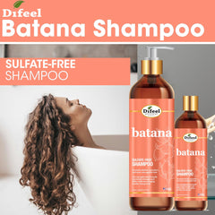 Pouring action of Difeel Batana Shampoo invites easy scalp massage.