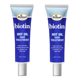Difeel Biotin Hot Oil bottle poured for easy application and nourishment.